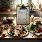 Norwegian weekly heart healthy menu with salmon whole grains and vegetables
